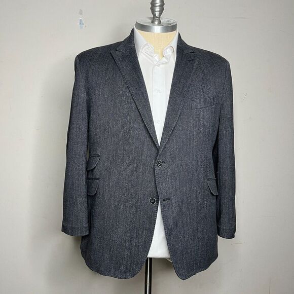 Joseph Abboud Italy Blazer Mens Big‎ & Tall Gray Denim Like Gray 50R - Picture 1 of 14